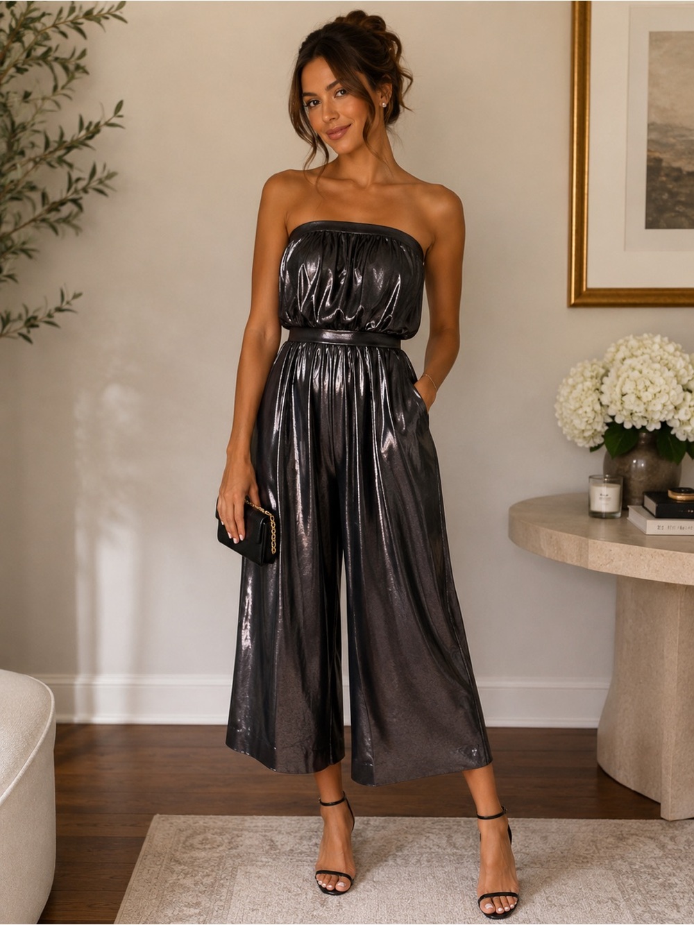 NWT Urban Outfitters Metallic Bronze Jumpsuit size Small